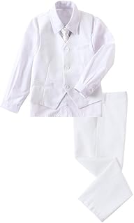 Boys Suit Dress Clothes Ring Bearer Outfit Homecoming Dresses Boy Vest and Pants Set for Kids Wedding Tuxedo Suits