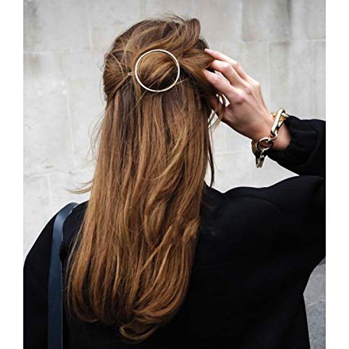 Oblique Unique® Metall Haarklammer Rund Damen Frauen Mädchen Haarspange in Gold oder Silber - Farbe wählbar (Gold)