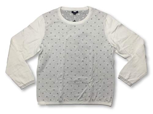 Tommy Hilfiger Women Crew Neck Long Sleeve Sweater White Polka-dot (X-Large)
