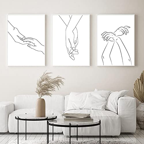 Affiche couple ligne dessin 60x90cm pour habiller un mur blanc vide