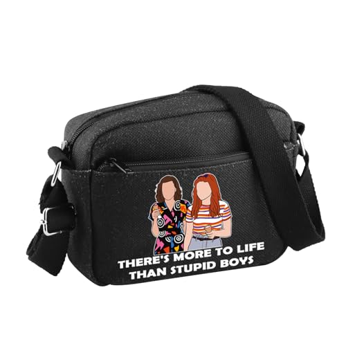 PLITI Stranger Merchandise - Bolso cruzado There's More To Life Than Stupid Boys Mike Steve Eleven Dustin Max Lucas Will Gift, Stupid Boys Cbblu