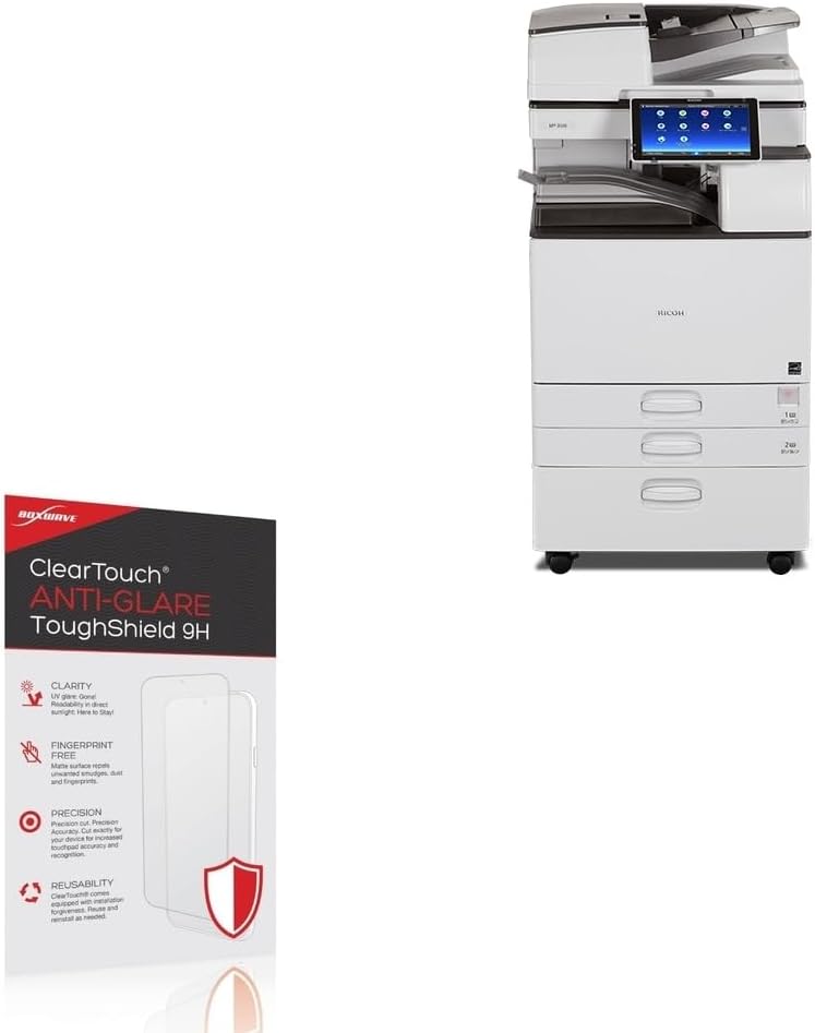 BoxWave Screen Protector Compatible With Ricoh MP 3555 - ClearTouch Anti-Glare ToughShield 9H (2-Pack), Anti-Glare 9H Tough Flexible Film Screen Protector