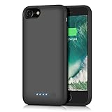 Battery Case for iPhone 8/7, Feob 6000mAh Portable Rechargeable Charger Case Extended Battery Pack for Apple iPhone 8 & iPhone 7 Protective Charging Case Ultra Slim(4.7 inch)(Black)