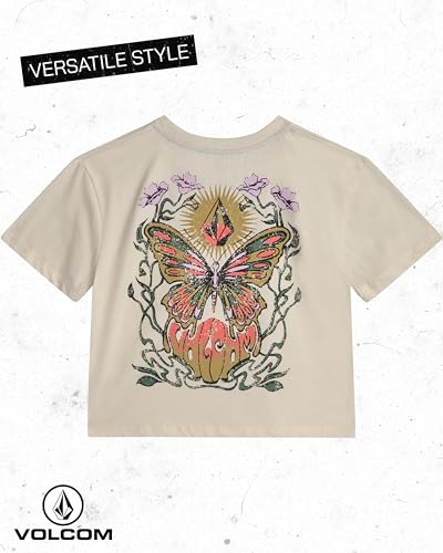 Image of Volcom Girls Shirts - Casual Crewneck Short Sleeve Graphic Tee Trendy Tops - Breathable Girls Summer Clothes