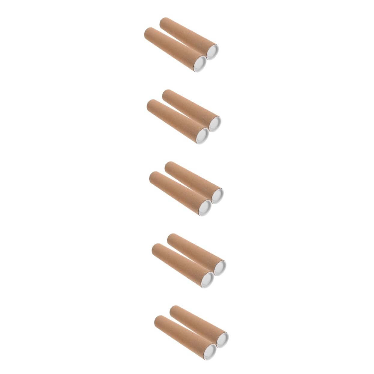 STOBOK 5 Juegos Tubo De Papel Tubo De Cartel De Papel Tubo De Sobres De Cartón Organizador De Pósters Tubo De Cartón Para Envío Sobres De Tubo Dibujo De Cartulina Khaki 2 Piezas * 5