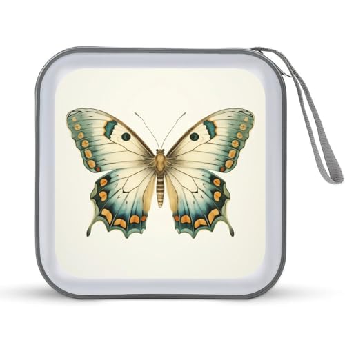 DuduYH Antique Butterfly CD Case DVD Storage Case Portable