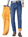 Thermo Pantalones para Hombre Invierno: alimentado con lana gruesa y suave que evita eficazmente el viento frío, le ofrece calor y protección, se veste cómodamente y se mantiene caliente en otoño e invierno.