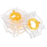 FIXOSHEE 4個 八角形リストリクターゲート 白透明底座 丸型保持リング付き ジョイスティックアクセサリー サンワ互換 ゲーム機アーケード用