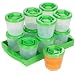 Baby Food Containers: Reusable Stackable Freezer Safe Storage Cups w/ Tray & Dry-erase Marker (Set of 12 - 2oz) BPA & PVC Free