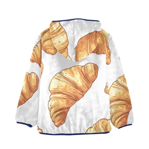 Croissant Girls Fleece Jacket Girls Fall Jacket Girls Zip Up Hoodie Girls Sherpa Jacket 2-10T2