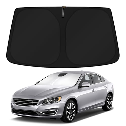 Image of KUST Windshield Sun Shade for 2011-2018 Volvo S60 Accessories Custom Fit Sunshade Sun Visor Protector Foldable Blocks UV Rays Keep Your Car Cooler