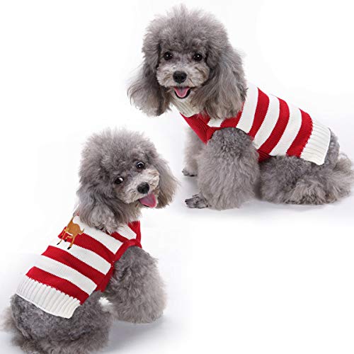 Camisola de malha para cães de estimação Vermelho para perros pequeños medianos