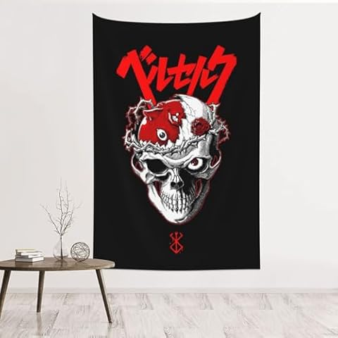 Heqqred Anime Berserk Tapestry Wall Hanging Home Decoration Wall Blanket Dormitory Living Room Bedroom Backdrop Poster(60x40inch) Cover