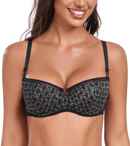 Soutien-gorge balconette en dentelle transparente idéal sous les vêtements légers