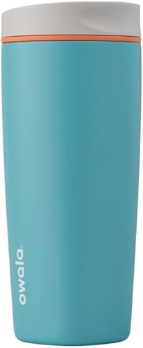 Miniatura 20 de Owala SmoothSip Slider - Vaso de café aislado de acero inoxidable, reutilizable, taza para café helado, taza de viaje para café caliente, sin BPA,