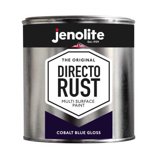 JENOLITE Directorust Cobalt Blue Gloss - Multi Surface Paint - For Use On Wood, Metal, Plastic, Ceramic & Rusted Surfaces - 1 Litre (RAL 5013)
