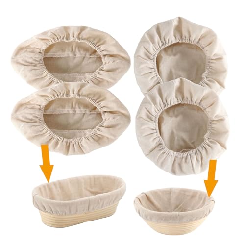 4 Stück Leineneinsatz für Brot Gärkörbchen...
