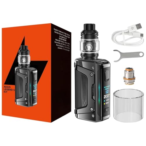 For Geekvape Kit Aegis Legend 5 Mod 200 W Negro Carbón 5,5 Ml Tanque Z Sub Ohm 2021 Atomizador Bobina Z0.15 Xm Z0.4 Xm Vape Baterías Duales 18650 Baterías Excluidas Original - No Nicotine