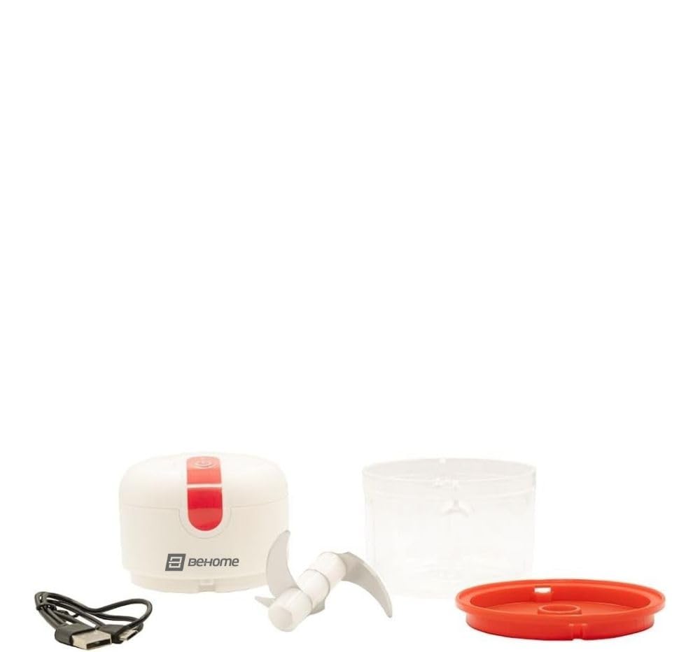 Behome Mini Wireless USB, Pojemność 250 ml, Ostrza Stal nierdzewna, Czerwony i Biały