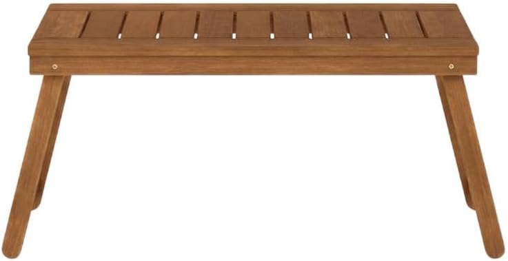 Brown Hardwood Folding Coffee Table, Outdoor Bistro Space, Compact, Durable, Stylish Patio Furniture, Versatile, Easy to Store