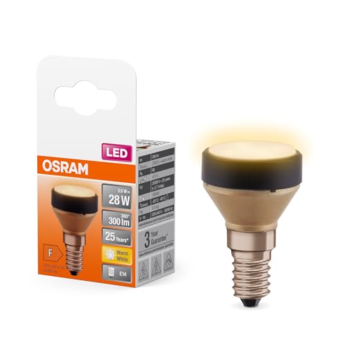 OSRAM Flat Lamp, lámpara LED ultra compacta y plana con casquillo E14, reemplaza las bombillas tradicionales de 28W, blanco cálido (2700K), económica con un consumo de 3.5W, no regulable, paquete de 1