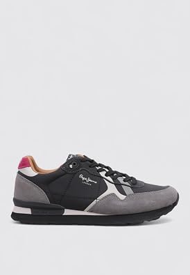 Pepe Jeans Men's Brit Prints M Sneak Grey Dark Grey 10 UK