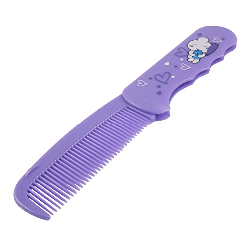 uxcell Foldable Purple Travel Hair Comb #TOP8