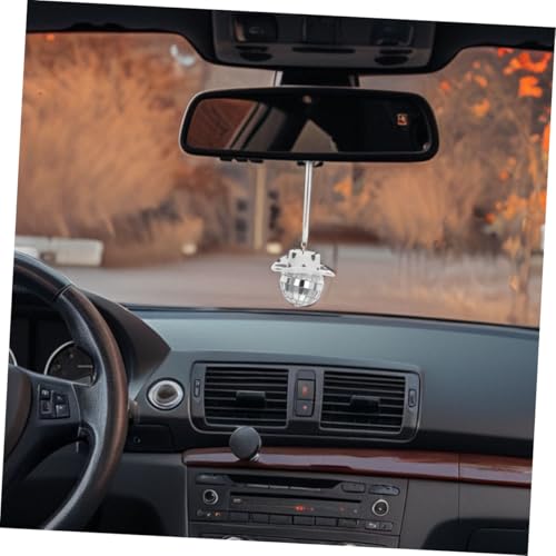 Gatuida - Accesorios para espejo retrovisor de auto: 2 piezas de bola espejada colgante con sombrero de vaquero, decoración disco ball para auto y hogar miniatura 4