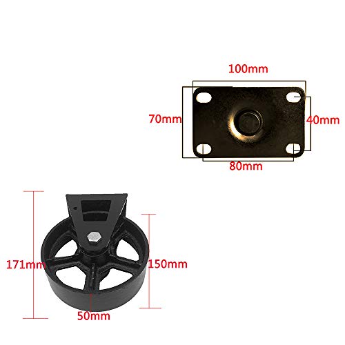 Roulettes de remplacement Ø6 pouces pour créer une table basse rétro en fer - 2