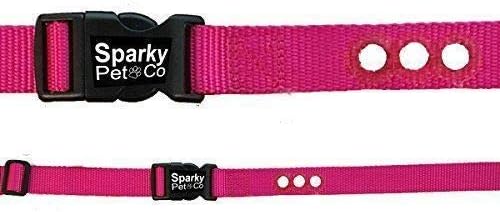 Sparky Pet Co 1" 3 Hole Raspberry Replacement Containment Nylon Dog Collar, Raspb