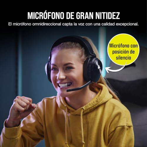 Corsair HS55 Wireless Multiplatform Lightweight Gaming Headset with Bluetooth - Dolby 7.1 Surround Sound - iCUE Compatible - PC, PS5, PS4, Nintendo Switch, Mobile - Black - image 5