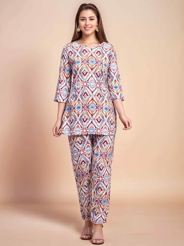 Image of RICHIK Women's Co-ord Set|Kurta Set for Women|Printed Kurta with Pant|Co-ord Set