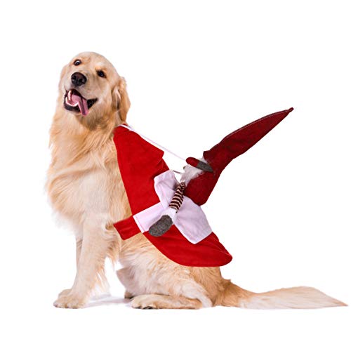 STOBOK Cão Natal Trajes Pet Cão Santa Claus Equitação Traje Pet Natal Grande Cão Roupas Roupa Estilo