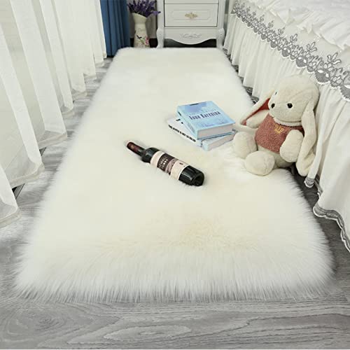 Grand tapis pelucheux lavable en fausse fourrure pour chambre à coucher, salon, décoration d'intérieur, 60 x 180 cm Cover