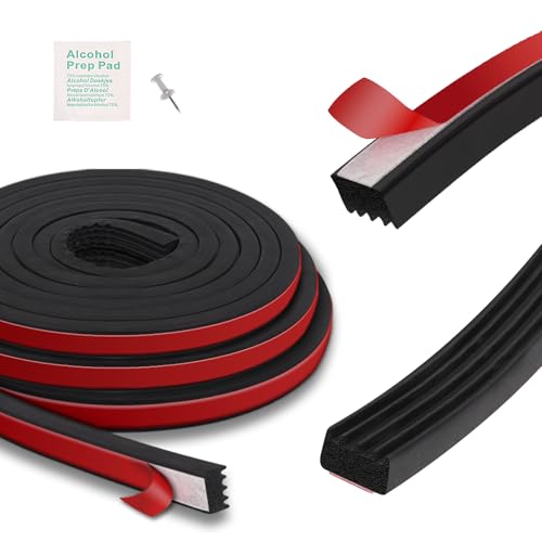 326A0004 Service Kit 30FT Extra Long Ribbed Bulkhead Seal, 3/5" x 360" Self Adhesive EPDM Foam Rubber Weather Stripping Tape for Tonneau Cover, Truck Bed, RV, Boat, Marine, Garage Door, Auto Tailgate