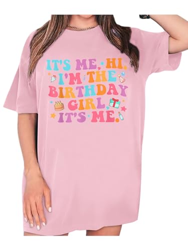 Image of Birthday Shirts for Women Oversized It's My Birthday Girl Graphic Shirt | Funny Birthday Party, Short Sleeve Outfits