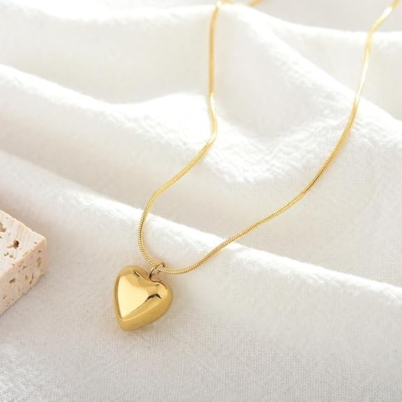 MIAMI pendant necklace chain for women girls Love anti tarnish stainless steel gold stylish Neck Chain | Heart Locket | Modern Design | Birthday Gift Valentine| Aesthetic Jewellery | Accessories 1