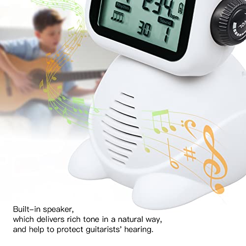 Joyo Vocal Digital Metronome Rechargeable Electronic Metronome For Guitar Piano Drum Violin With Big Screen And Speaker Universal (White Jm-93) #TOP3
