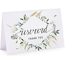 Greenery Reserved Signs for Weddings, Parties, Receptions, Restaurant and Celebrations, Reserved Signs for Tables, Reserved Signs for Wedding Chairs, 10 Pack, 4 x 6 Inches.