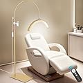 MEIAOELEC Lash Light, Flexible Half Moon Light with Phone Holder for Eyelash Nail Art Tattoos Skincare, 5 Color Temperatures & Brightness Setting LED Floor Lamp, Height Adjustable Esthetician Lamp