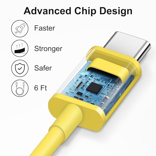 Image of iPhone 17 16 15 Charger Fast Charging 6FT - 20W USB C Charger Block with 6FT Type C to C Cable Compatible with iPhone 17 /17 Pro /17 Pro Max /Air /16 /16e /15, iPad Pro, iPad Air (Yellow)