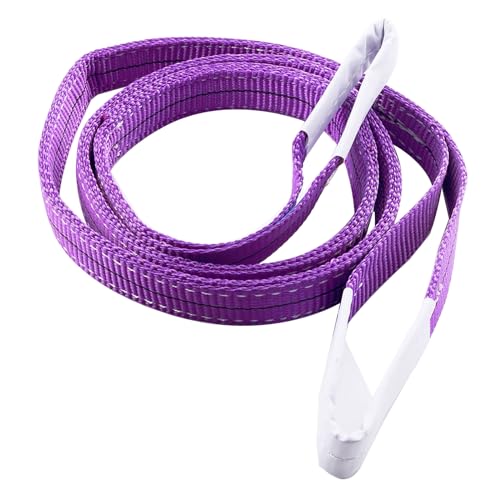 Crane Cargo Strap, 1T 4M Webbing Lifting Sling Strap, 10mm Thickness Polyester Webbing Lifting Cargo Sling Strap, Webbing Lifting Sling Strap for Lifting a Merchandise or Vehicle (Purple)