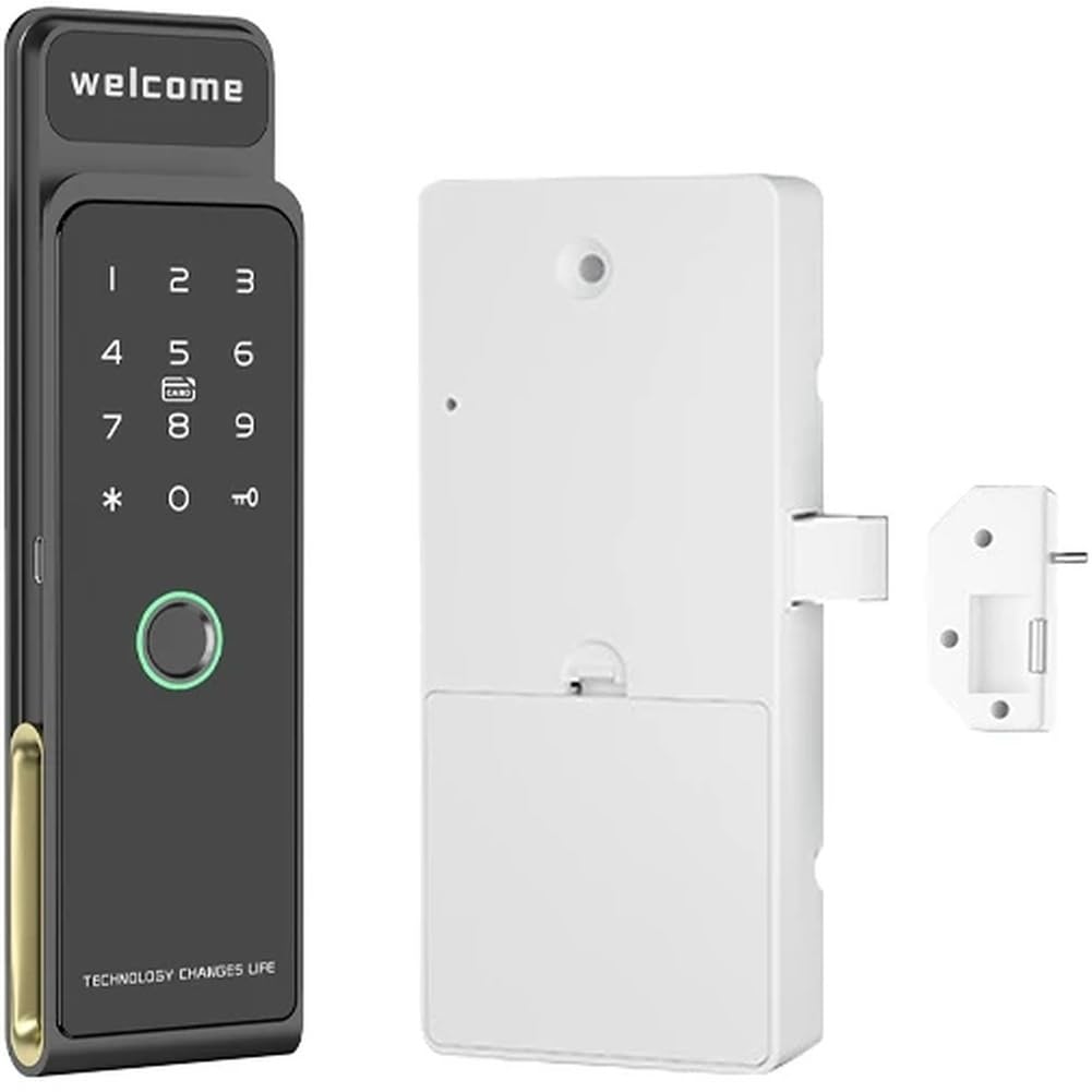 Aundhegrtt As Shown For Tuya Fingerprint Cabinet Lock Digital Electric Drawer Lock With Card/App/Passwork Unlock For Gym/Home