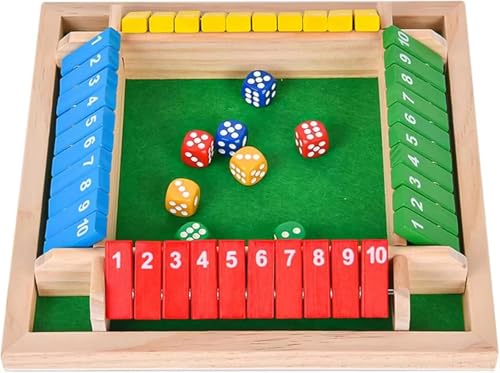 Image of Wooden Shut The Box Game with Dice | Classic Board Game for Kids & Adults | Family Fun, Educational & Strategy Game | Portable & Durable Design