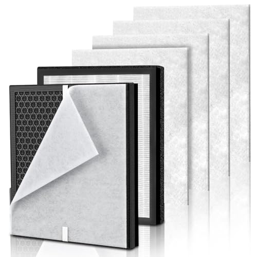 Image of 2 Pack PR1 Replacement Filter for Mooka PR1 Air Purifier for Pets Hair Dust | 3-in-1 Filter for Home Large Room up to 2200sq.ft, Activated Carbon, with 4 Washable Pre-Filters