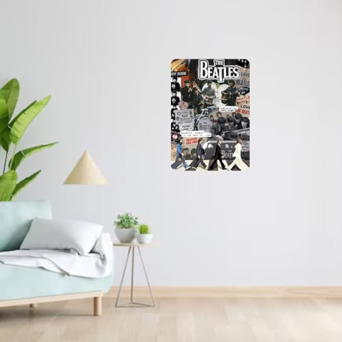 Image of Zesta Bathroom Decor Items Washroom Decor Tin Sign | Aesthetic Posters Wall Poster for Bedroom | Magnetic Cafe Decoration Items / Restaurant Decorations Items | Quirky Home Decor Bar Accent (Beatles (5))