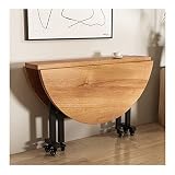Mesa De Comedor Plegable De Hoja Abatible, Mesa Extensible De Madera Que Ahorra Espacio Mesas De Hoja Abatible De 100x100 Cm, Diseño De Borde Redondo, Con Rueda Universal, Para Restaurante, Sala De