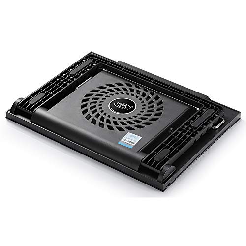 N9 Laptop Cooler, Aluminum Panel, 180Mm Fan With Adjustable Speed, 6 Adjustable Angles, 4 Usb Ports, 2 Anti-Slip Baffles With Adjustable Distance, Support Up To 17" #TOP7