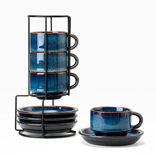 JIEMEI HOME Porcelain Cappuccino Cup Set (4-Pack)