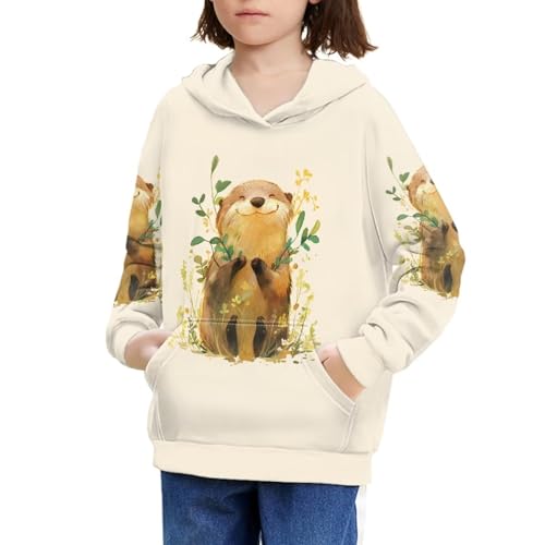Boys Girls Casual Pullover Hoodies Hooded Sweatshirts Tops with Pocket3